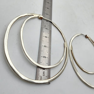 Crescent Moon Hoops Sterling Silver 60mm