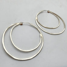 Load image into Gallery viewer, Crescent Moon Hoops Sterling Silver 60mm