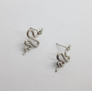 Sterling Silver Serpent Stud Earrings