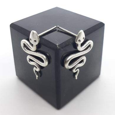 Sterling Silver Serpent Stud Earrings