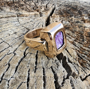 Charoite Bronze Ring