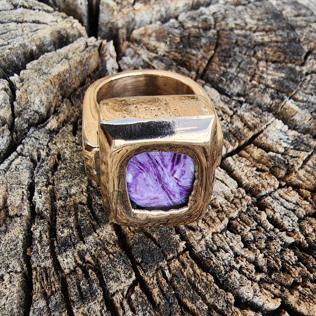 Charoite Bronze Ring