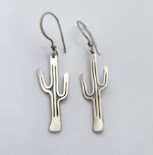 Load image into Gallery viewer, Mini Saguaro Cactus Earrings Sterling Silver