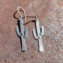 Load image into Gallery viewer, Mini Saguaro Cactus Earrings Sterling Silver