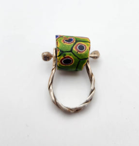 African Trade Bead Twine Ring